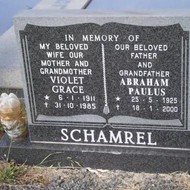 SCHAMREL Violet Grace 1911-1985 &amp; Abraham Paulus 1925-2000