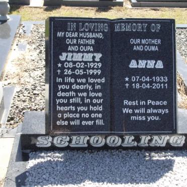 SCHOOLING Jimmy 1929-1999 &amp; Anna 1933-2011
