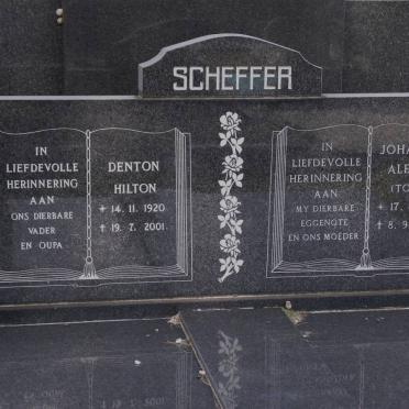 SCHEFFER Denton Hilton 1920-2001 &amp; Johanna Aletta 1911-1976