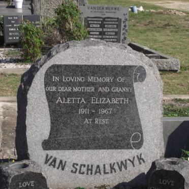 SCHALKWYK Aletta Elizabeth, van 1911-1967