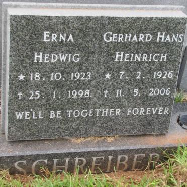 SCHREIBER Erna Hedwig 1923-1998 &amp; Gerhard Hans Heinrich 1926-2006