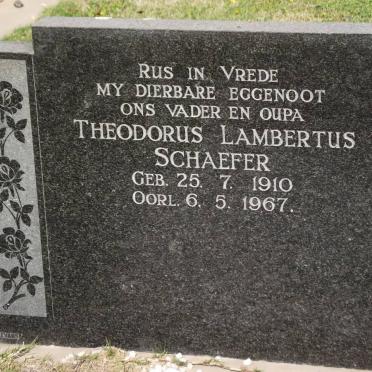 SCHAEFER Theodorus Lambertus 1910-1967