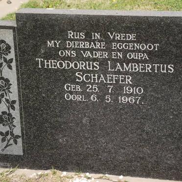 SCHAEFER Theodorus Lambertus 1910-1967