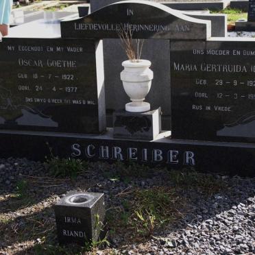 SCHREIBER Oscar Goethe 1922-1977 &amp; Maria Gertrude 1922-1995
