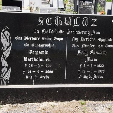 SCHULTZ Benjamin Bartholomew 1926-2000 &amp; Betty Elizabeth Maria 1923-1979