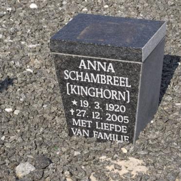 SCHAMBREEL Anna nee KINGHORN 1920-2005