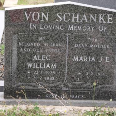 SCHANKE Alec William, von 1928-1982 &amp; Maria Johanna E. 1931-2003