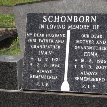 SCHONBORN Ivan 1921-1994 &amp; Edna 1926-2007