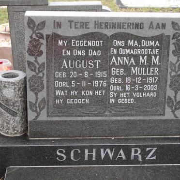 SCHWARZ August 1915-1976 &amp; Anna M.M. MULLER 1917-2003