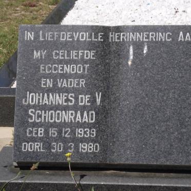 SCHOONRAAD Johannes De V. 1939-1980