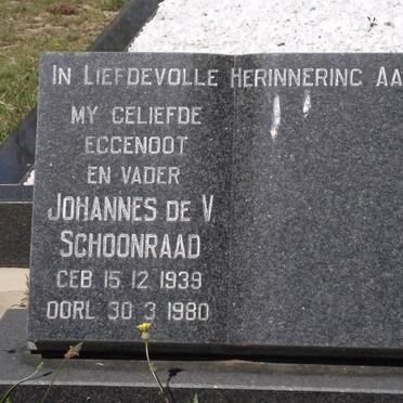 SCHOONRAAD Johannes De V. 1939-1980