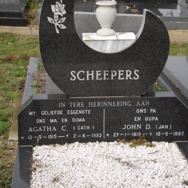 SCHEEPERS John D. 1912-1997 &amp; Agatha C. 1915-1993