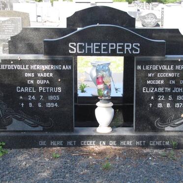 SCHEEPERS Carel Petrus 1905-1994 &amp; Elizabeth Johanna 1909-1975