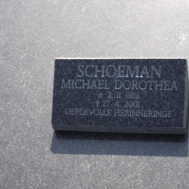 SCHOEMAN Michael Dorothea 1919-2001