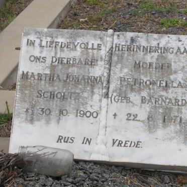 SCHOLTZ Martha Johanna Petronella nee BARNARD 1900-1971