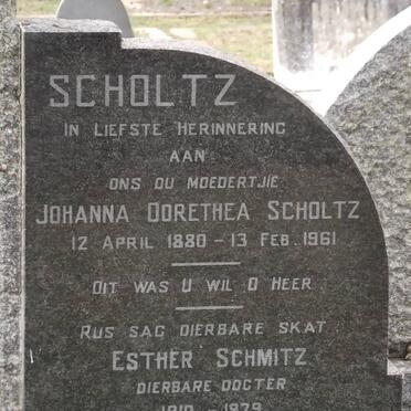 SCHOLTZ Johanna Dorothea Scholtz 1880-1961 :: SCHMITZ Esther 1910-1979