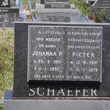 SCHAEFFER Johanna P. 1917-1997 &amp; Pieter 1917-1979