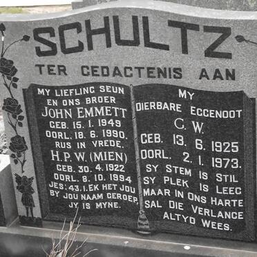SCHULTZ John Emmett 1949-1990 &amp; H.P.W. 1922-1994 &amp; C.W. 1925-1973