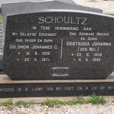 SCHOULTZ Solomon Johannes C. 1906-1971 &amp; Gertruida Johanna NEL 1908-1992