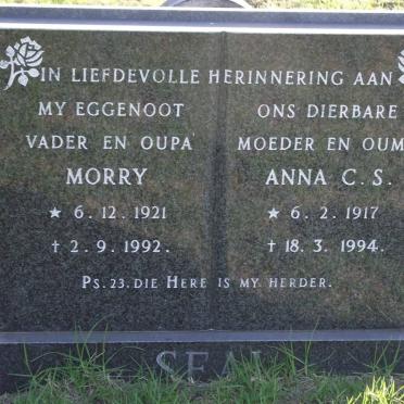 SEAL Morry 1921-1992 &amp; Anna C.S. 1917-1994