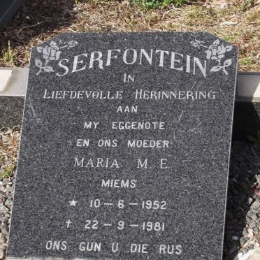 SERFONTEIN Maria M.E. 1952-1981