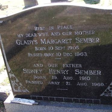 SEMBER Gladys Margaret 1908-1963 &amp; Sidney Henry 1910-1969