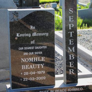 SEPTEMBER Nomhle Beauty 1979-2009