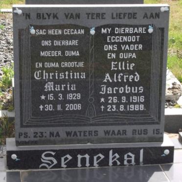 SENEKAL Alfred Jacobus 1916-1988 &amp; Christina Maria 1929-2008