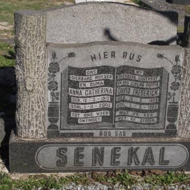 SENEKAL David Frederick 1903-1963 &amp; Anna Catherina 1913-2002