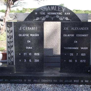 SHAMLEY Joe Alexander 1921-1972 &amp; J.C. VAN DEN BERG formerly SHAMLEY 1928-2011