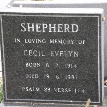 SHEPHERD Cecil Evelyn 1914-1987