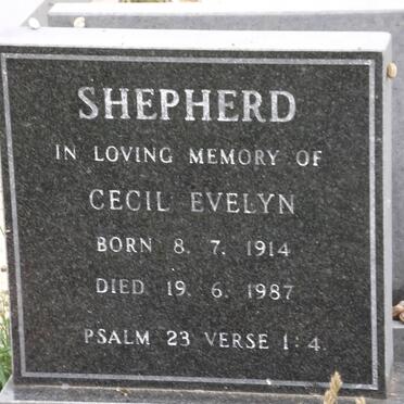 SHEPHERD Cecil Evelyn 1914-1987