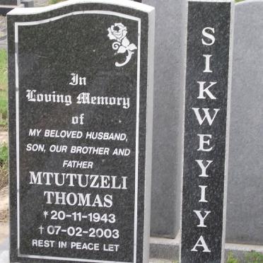 SIKWEYIYA Mtutuzeli Thomas 1943-2003