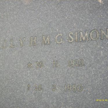 SIMONIS J.L.V.H.M.G. 1923-1980