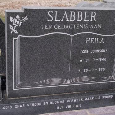 SLABBER Daniel Johannes 1977-2001 :: SLABBER Heila nee JOHNSON 1948-1998