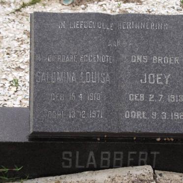 SLABBERT Salomina Louisa 1910-1971 :: SLABBERT Joey 1913-1962