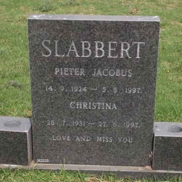 SLABBERT Pieter Jacobus 1924-1997 &amp; Christina 1931-1997