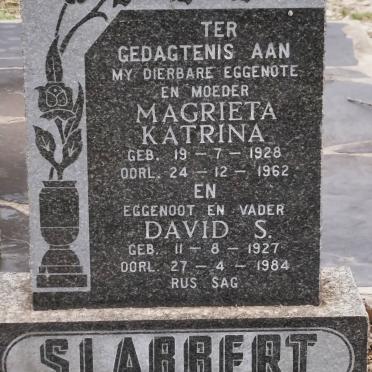 SLABBERT David S. 1927-1984 &amp; Magrieta Katrina 1928-1962