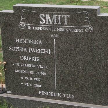 SMIT Hendrika Sophia nee WEICH 1937-2001