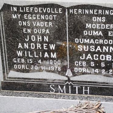 SMITH John Andrew William 1900-1978 &amp; Susanna Jacoba 1910-2002