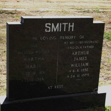 SMITH Martha Maria 1891-1987 &amp; Arthur James William 1892-1975