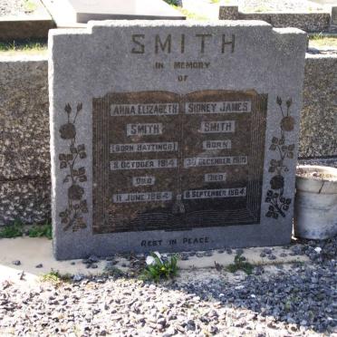 SMITH Sidney James 1910-1964 &amp; Anna Elizabeth HATTINGH 1914-1964