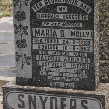 SNYDERS Jacobus Adriaan Ludevicus 1886-1969 &amp; Maria D. 1888-1962