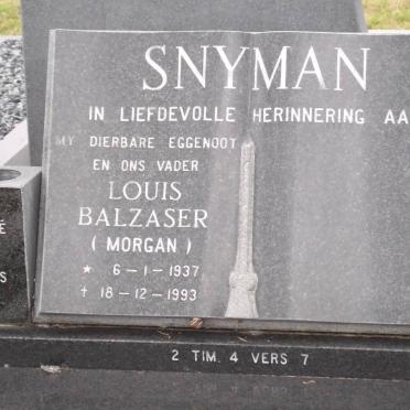 SNYMAN Louis Balzaser 1937-1993