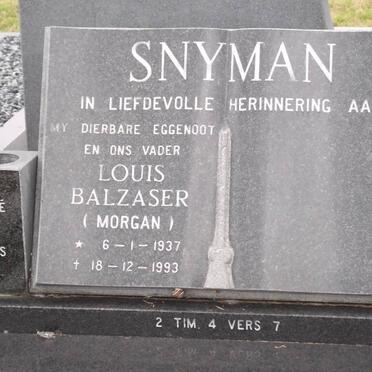 SNYMAN Louis Balzaser 1937-1993