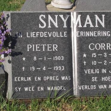 SNYMAN Pieter 1903-1993 &amp; Cornelia A. 1914-2006
