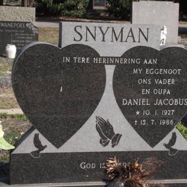 SNYMAN Daniel Jacobus 1927-1986