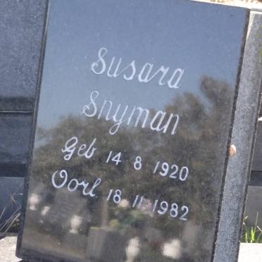 SNYMAN Susara 1920-1982