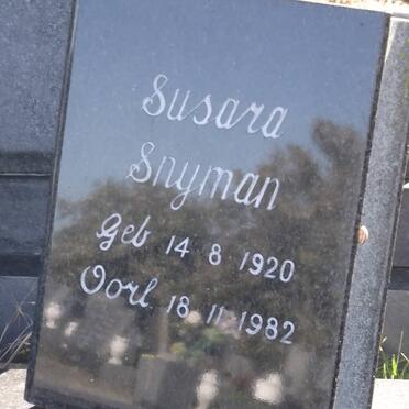 SNYMAN Susara 1920-1982