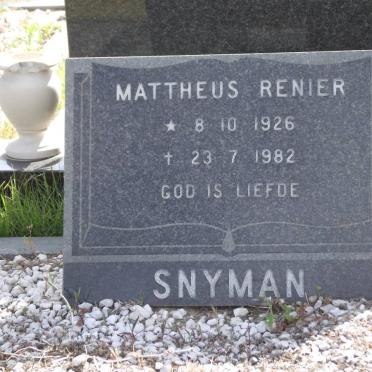 SNYMAN Mattheus Renier 1926-1982